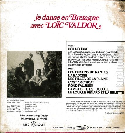 [Pochette de Je danse en Bretagne avec Loc Valdor (FOLKLORE) - verso]