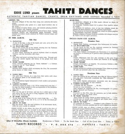 [Pochette de Tahiti dances (FOLKLORE) - verso]