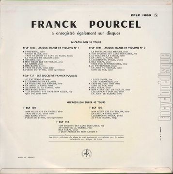 [Pochette de Amour, danse et violons n 3 (Franck POURCEL) - verso]