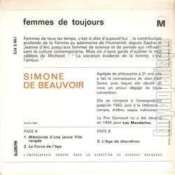 [Pochette de Simone de Beauvoir (FEMMES DE TOUJOURS) - verso]