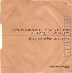 [Pochette de Une interview de Maria Callas par Jacques Bourgeois (DOCUMENT) - verso]