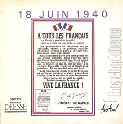 [Pochette de Le gnral de Gaulle - Appel du 18 juin 1940 - Appel du 30 mai 1968 (DOCUMENT) - verso]