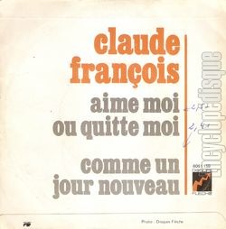 [Pochette de Aime moi ou quitte moi (Claude FRANOIS) - verso]