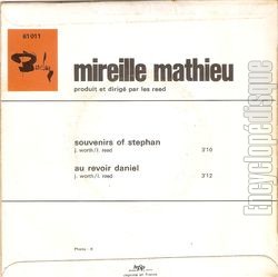 [Pochette de Souvenirs of Stephan (Mireille MATHIEU) - verso]