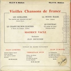 [Pochette de Vieilles chansons de France (Maurice VACLE) - verso]