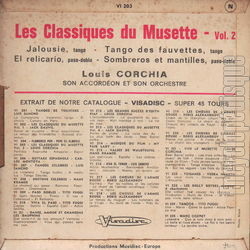 [Pochette de Les classiques du musette - Vol. 2 (Louis CORCHIA) - verso]