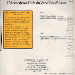 [Pochette de Coplas (L’Accordon-Club du Var-Cte D’Azur) - verso]