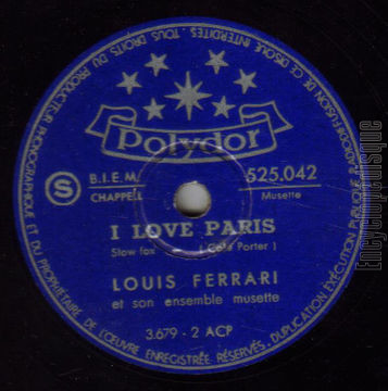 [Pochette de I love Paris / C’est magnifique (Louis FERRARI)]