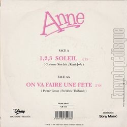 [Pochette de 1, 2, 3 soleil (ANNE (2)) - verso]
