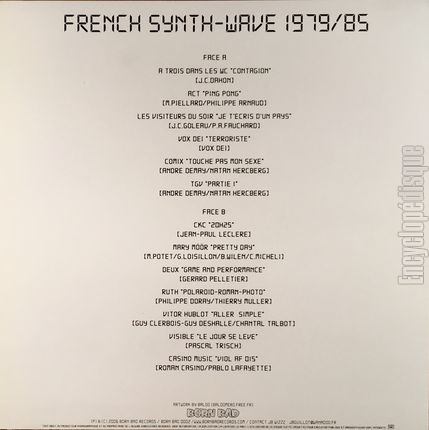 [Pochette de BIPPP - French Synth Wave 1979/!5 (COMPILATION) - verso]