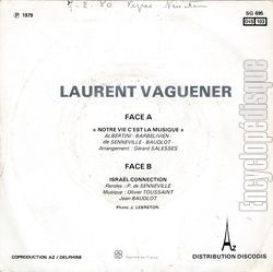 [Pochette de Notre vie c’est la musique (Laurent VAGUENER) - verso]