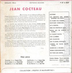 [Pochette de Jean Cocteau dit par Jean Mercure (POTES D’AUJOURD’HUI) - verso]