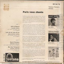 [Pochette de Paris vous chante (COMPILATION) - verso]