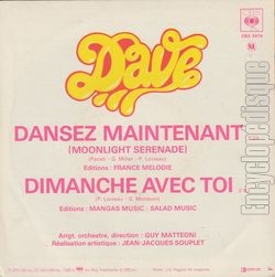 [Pochette de Dansez maintenant (DAVE) - verso]