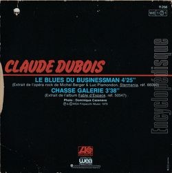 [Pochette de Le blues du businessman (J’aurais voulu tre un artiste) (Claude DUBOIS) - verso]