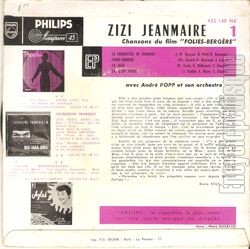 [Pochette de La croqueuse de diamant (Zizi JEANMAIRE) - verso]