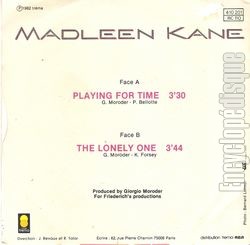 [Pochette de Playing for time (Madleen KANE) - verso]