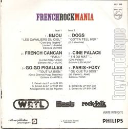 [Pochette de French rock mania (COMPILATION) - verso]