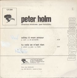 [Pochette de Adieu  mon amour (Peter HOLM) - verso]