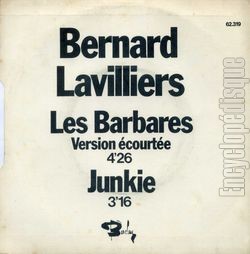 [Pochette de Les barbares (version courte) (Bernard LAVILLIERS) - verso]
