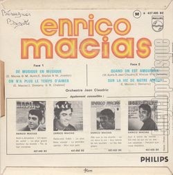 [Pochette de De musique en musique (Enrico MACIAS) - verso]