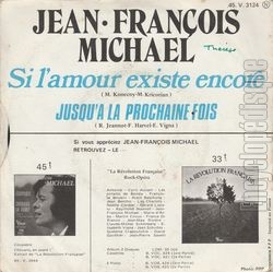 [Pochette de Si l’amour existe encore (Jean-François MICHAËL) - verso]