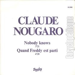 [Pochette de Nobody knows / quand Freddy est parti (Claude NOUGARO) - verso]