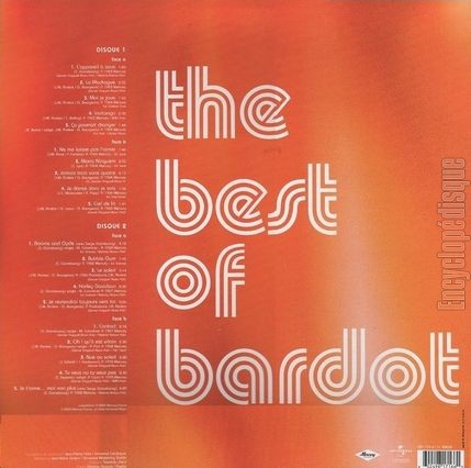 [Pochette de The best of Bardot (Brigitte BARDOT) - verso]
