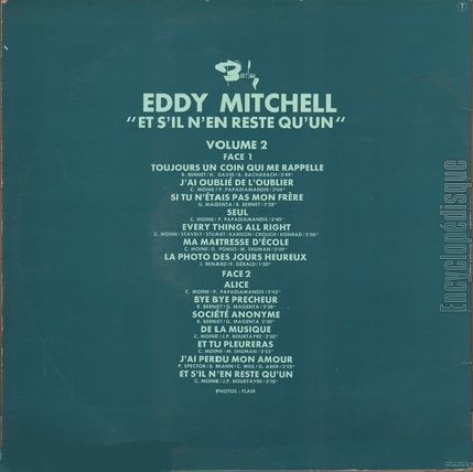 [Pochette de Eddy Mitchell Vol. ii "Et s’il n’en reste qu’un" (Eddy MITCHELL) - verso]