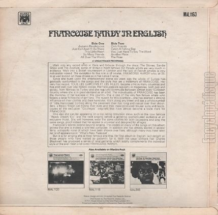 [Pochette de Franoise Hardy in english (Franoise HARDY) - verso]