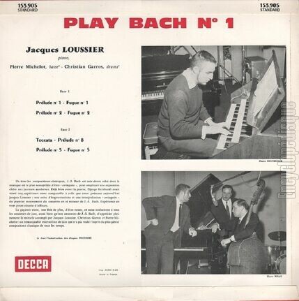 [Pochette de Play Bach N 1 (Jacques LOUSSIER) - verso]