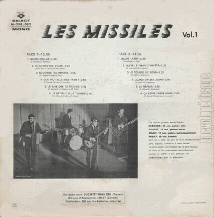 [Pochette de Les Missiles Vol. 1 (Les MISSILES) - verso]