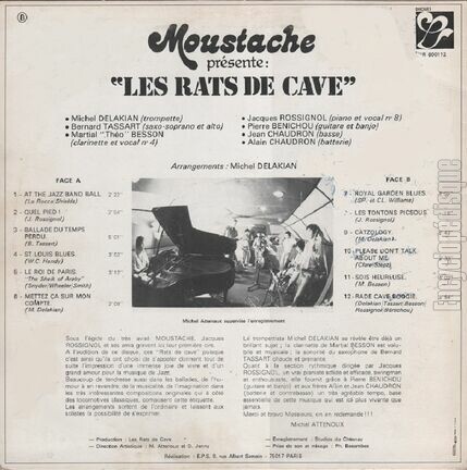 [Pochette de Moustache prsente "Les Rats De Cave" (LES RATS DE CAVE) - verso]