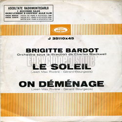 [Pochette de Le soleil / On dmnage (Brigitte BARDOT) - verso]