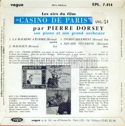 [Pochette de Les 4 succs du film "Casino de Paris" Vol.14 (Pierre DORSEY) - verso]