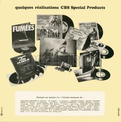[Pochette de Des disques sur mesure CBS Special Products (PUBLICIT) - verso]
