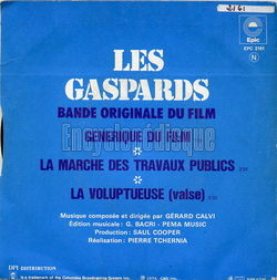 [Pochette de Les Gaspards (B.O.F.  Films ) - verso]