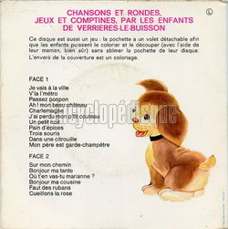 [Pochette de Chansons et rondes, jeux et comptines (album n2) (JEUNESSE) - verso]