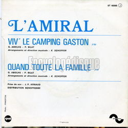 [Pochette de Viv’ le camping Gaston (L’AMIRAL) - verso]
