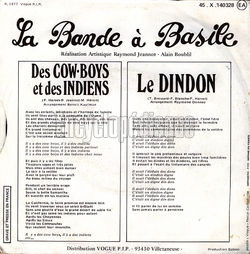 [Pochette de Le Dindon / Des cow-boys et des indiens (La BANDE À BASILE) - verso]