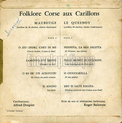 [Pochette de Folklore corse aux carillons (Alfred DRAPIER) - verso]