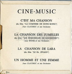 [Pochette de Ciné-music (COMPILATION) - verso]