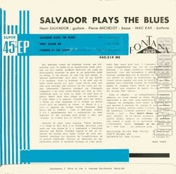 [Pochette de Salvador plays the blues (Henri SALVADOR) - verso]