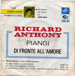 [Pochette de Piangi (version italienne) (Richard ANTHONY) - verso]