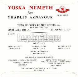 [Pochette de Yoska Nemeth joue Charles Aznavour (Yoska NEMETH) - verso]