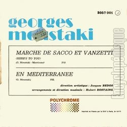 [Pochette de Marche de Sacco et Vanzetti / En Mditerrane (Georges MOUSTAKI) - verso]