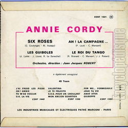 [Pochette de Six roses (Annie CORDY) - verso]