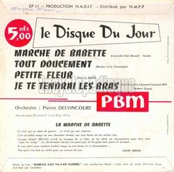 [Pochette de La marche de Babette (Le Disque du Jour 2) (Pierre DELVINCOURT) - verso]