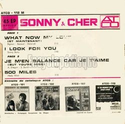 [Pochette de SONNY & CHER "What Now My Love (Et maintenant)" (Les FRANCOPHILES) - verso]