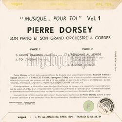 [Pochette de Musique… pour toi… - Vol. 1 (Pierre DORSEY) - verso]